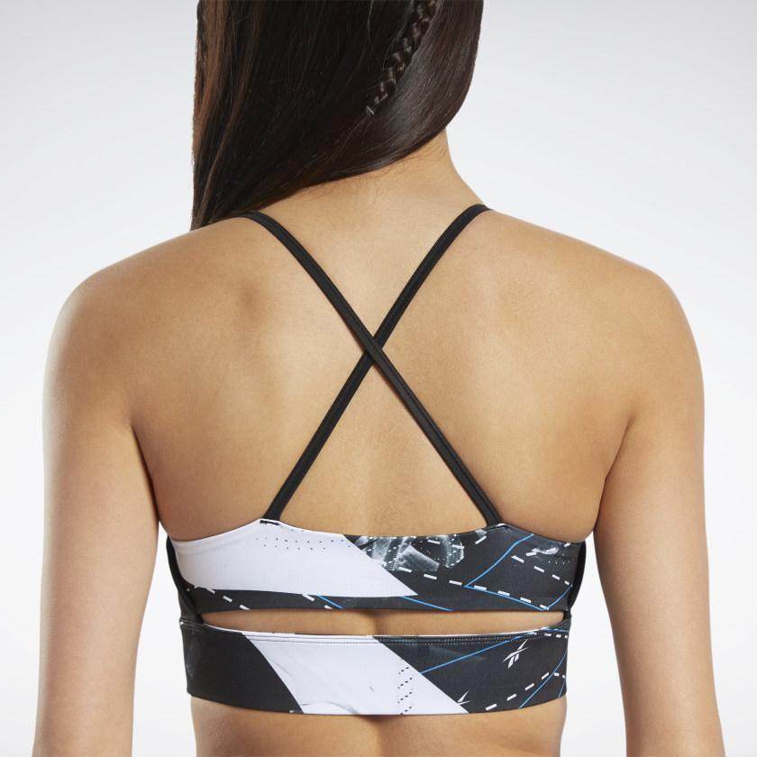 טופ אימון לנשים Reebok WOR AOP Bra FT0957 black - RunOFF עכשיו במבצע ב