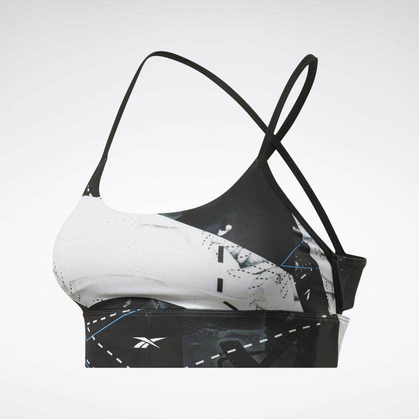טופ אימון לנשים Reebok WOR AOP Bra FT0957 black - RunOFF עכשיו במבצע ב