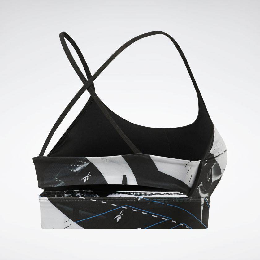 טופ אימון לנשים Reebok WOR AOP Bra FT0957 black - RunOFF עכשיו במבצע ב