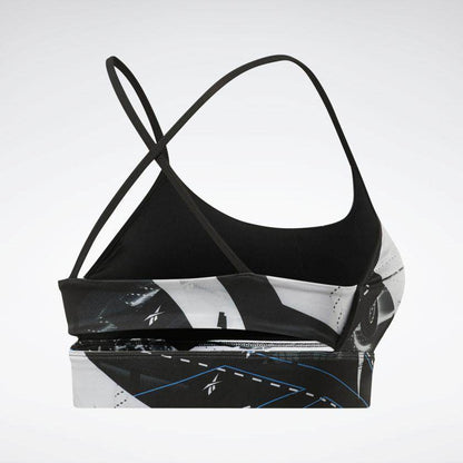 טופ אימון לנשים Reebok WOR AOP Bra FT0957 black - RunOFF עכשיו במבצע ב